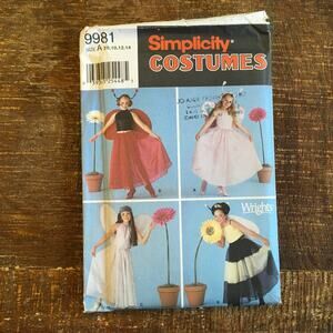 Simplicity Sewing Pattern 9981 Girls Dance Bug Costume with Wings 7-14 UNCUT